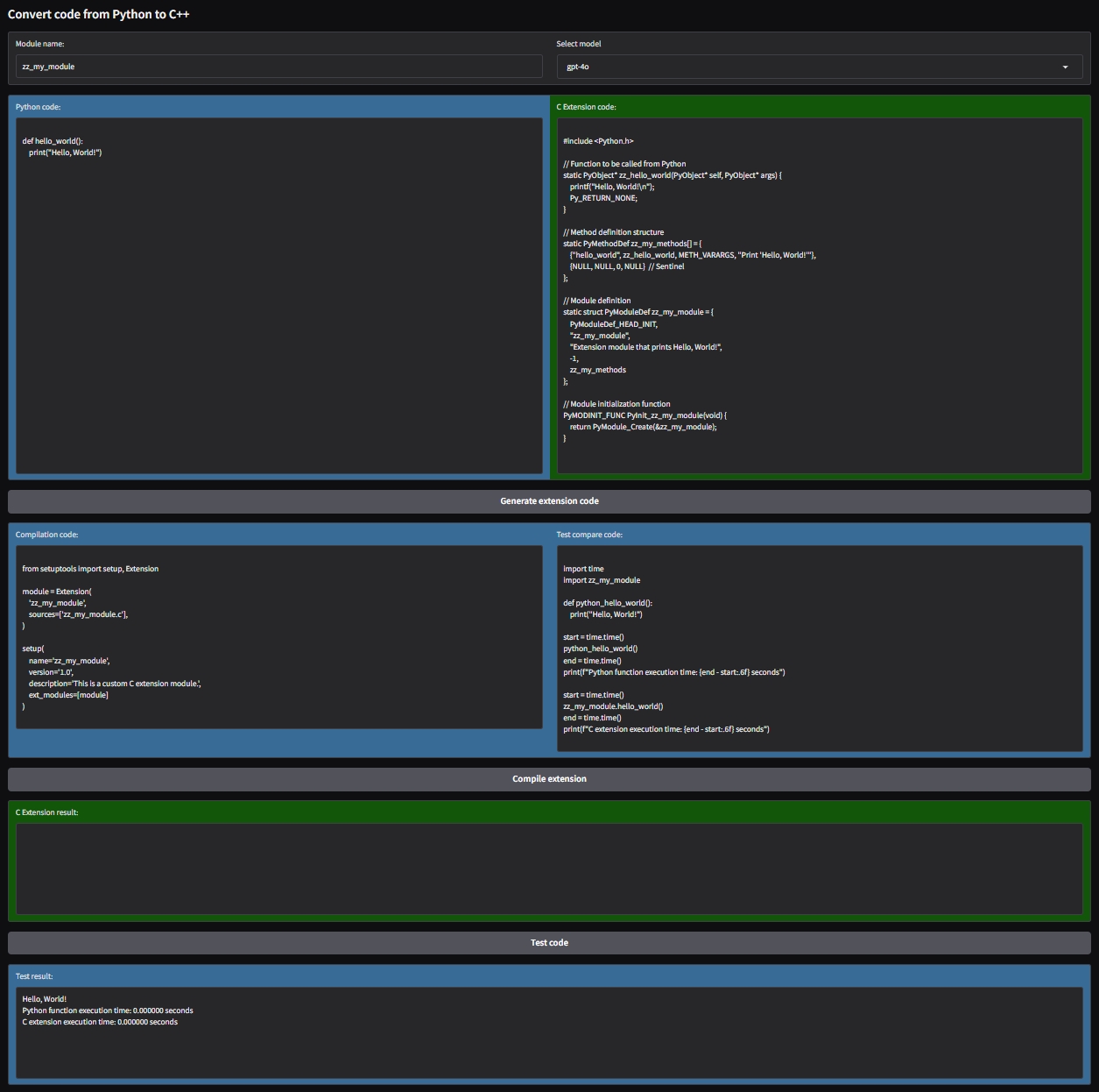Gradio app dashboard
